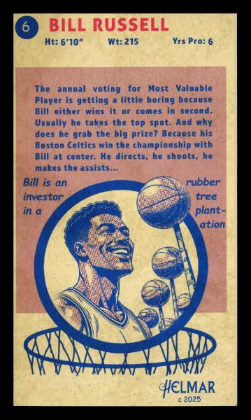 Helmar Brewing Image for Series Helmar Legends Seven, back of card