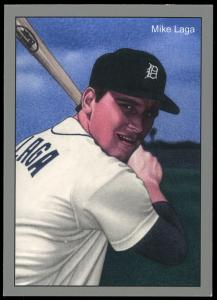 Picture of Helmar Brewing Baseball Card of Mike Laga, card number 13 from series 1984 Tiger Champs