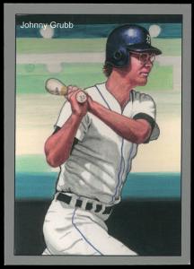 Picture, Helmar Brewing, 1984 Tiger Champs Card # 15, Johnny Grubb, Batting follow through, Detroit Tigers