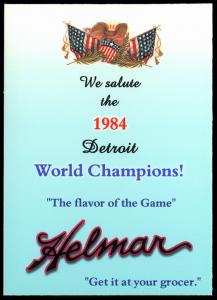 Picture, Helmar Brewing, 1984 Tiger Champs Card # 2, Tom Brookens, In crouch, Detroit Tigers