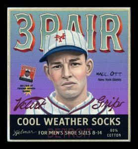 Picture of Helmar Brewing Baseball Card of Mel OTT, card number 3 from series 3 PAIR Helmar Premium