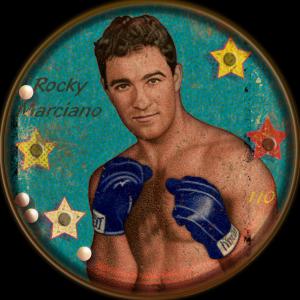 Picture of Helmar Brewing Baseball Card of Rocky MARCIANO, card number 110 from series All Our Heroes