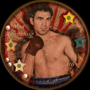 Picture of Helmar Brewing Baseball Card of Max SCHMELING, card number 116 from series All Our Heroes