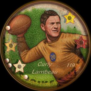 Picture of Helmar Brewing Baseball Card of Curly LAMBEAU (HOF), card number 119 from series All Our Heroes