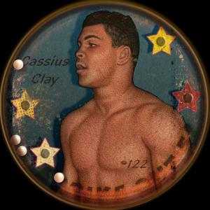 Picture, Helmar Brewing, All Our Heroes Card # 122, Cassius CLAY, belt up, 2.5