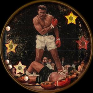 Picture, Helmar Brewing, All Our Heroes Card # 123, Cassius CLAY, Over opponent, 2.5
