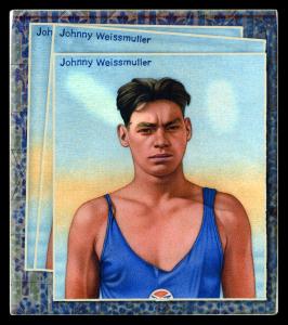 Picture of Helmar Brewing Baseball Card of Johnny Weissmuller, card number 16 from series All Our Heroes