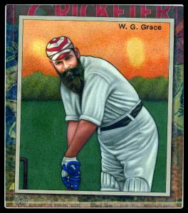 Picture, Helmar Brewing, All Our Heroes Card # 20, W.G. Grace, Orange background, Cricket