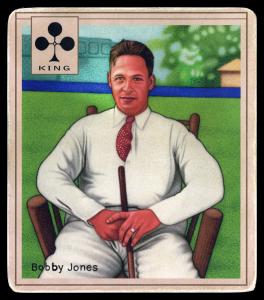 Picture, Helmar Brewing, All Our Heroes Card # 26, Bobby JONES (HOF), Sitting, red tie, Golf
