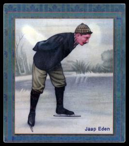 Picture, Helmar Brewing, All Our Heroes Card # 38, Jaap Eden, Gray sweater, Ice Skating