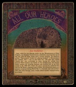 Picture, Helmar Brewing, All Our Heroes Card # 44, Joe Stydahar, No helmet, Football