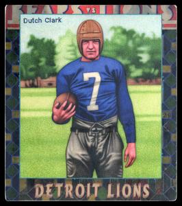 Picture, Helmar Brewing, All Our Heroes Card # 46, Dutch CLARK, football under arm, Football