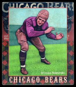 Picture of Helmar Brewing Baseball Card of Bronko NAGURSKI (HOF), card number 49 from series All Our Heroes