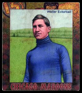 Picture, Helmar Brewing, All Our Heroes Card # 53, Walter Eckersall, Blue sweater, Football