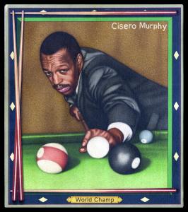 Picture, Helmar Brewing, All Our Heroes Card # 5, Cisero Murphy, Gold curtains, Billiards