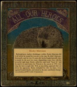 Picture, Helmar Brewing, All Our Heroes Card # 84, Rocky MARCIANO, Everlast label, Boxing