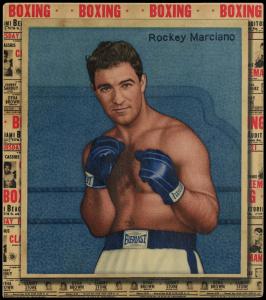 Picture of Helmar Brewing Baseball Card of Rocky MARCIANO, card number 84 from series All Our Heroes