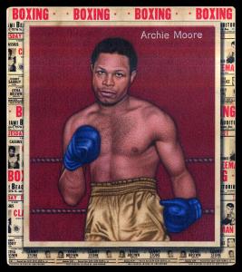 Picture, Helmar Brewing, All Our Heroes Card # 92, Archie MOORE, Gold trunks, Boxing