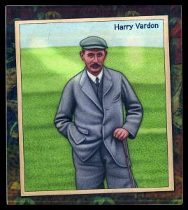 Picture, Helmar Brewing, All Our Heroes Card # 93, Harry VARDON, Gray suit, Golf