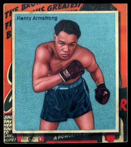 Picture, Helmar Brewing, All Our Heroes Card # 98, Henry ARMSTRONG, Blue trunks, Boxing