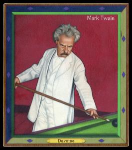 Picture, Helmar Brewing, All Our Heroes Card # 9, Mark Twain, White jacket, Billiards