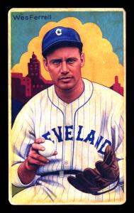 Picture, Helmar Brewing, Boston Garter Game of the Century Card # 10, Wes Ferrell, Ball in hand, Cleveland Indians