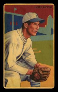 Picture of Helmar Brewing Baseball Card of Lefty GROVE, card number 14 from series Boston Garter Game of the Century