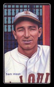 Picture, Helmar Brewing, Boston Garter Game of the Century Card # 19, Sam West, Head and shoulders portrait, St. Louis Browns