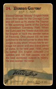 Picture, Helmar Brewing, Boston Garter Game of the Century Card # 24, Woody English, Awaiting pitch, Chicago Cubs