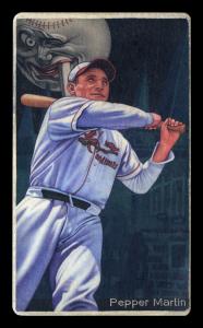Picture, Helmar Brewing, Boston Garter Game of the Century Card # 31, Pepper Martin, Moon over shoulder, St. Louis Cardinals