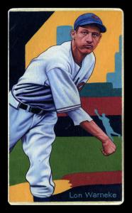 Picture, Helmar Brewing, Boston Garter Game of the Century Card # 37, Lonnie Warneke, Pitching follow through, Chicago Cubs