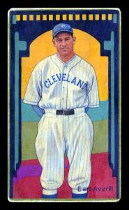 Picture, Helmar Brewing, Boston Garter Game of the Century Card # 3, Earl AVERILL, Standing, hands behind, Cleveland Indians