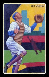 Picture of Helmar Brewing Baseball Card of Bill DICKEY, card number 7 from series Boston Garter Game of the Century
