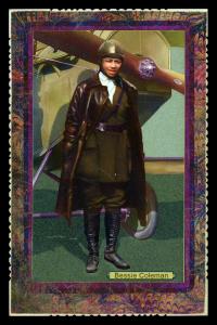 Picture of Helmar Brewing Baseball Card of Bessie Coleman, card number 15 from series Daredevil Newsmakers