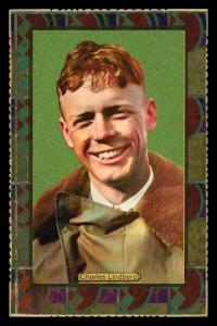 Picture, Helmar Brewing, Daredevil Newsmakers Card # 21, Charles Lindbergh, Green background, Aviator