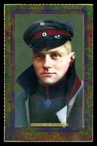 Picture of Helmar Brewing Baseball Card of Manfred von Richthofen, card number 33 from series Daredevil Newsmakers