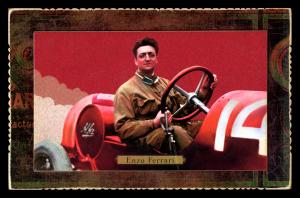 Picture of Helmar Brewing Baseball Card of Enzo Ferrari, card number 38 from series Daredevil Newsmakers