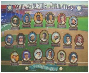 Picture of Helmar Brewing Baseball Card of Philadelphia Athletics, card number 10 from series Deadball Era Displays