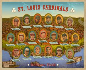 Picture of Helmar Brewing Baseball Card of St. Louis Cardinals, card number 13 from series Deadball Era Displays