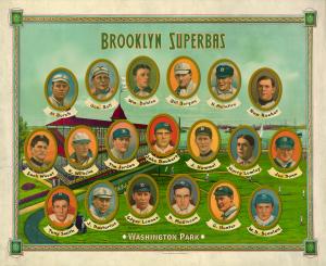 Picture of Helmar Brewing Baseball Card of Brooklyn Superbas, card number 3 from series Deadball Era Displays
