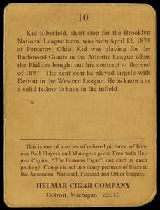 Picture, Helmar Brewing, E145-Helmar Card # 10, Kid Elberfeld, Swinging, Brooklyn Robins