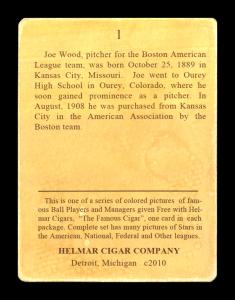 Picture, Helmar Brewing, E145-Helmar Card # 1, Smokey Joe Wood, Portrait, Boston Red Sox
