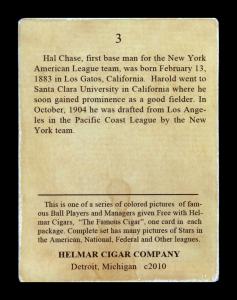 Picture, Helmar Brewing, E145-Helmar Card # 3, Hal Chase, Standing, New York Highlanders