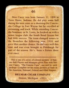 Picture, Helmar Brewing, E145-Helmar Card # 46, Max CAREY, Swinging, Pittsburgh Pirates