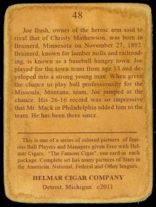Picture, Helmar Brewing, E145-Helmar Card # 48, Joe Bush, throwing, Philadelphia Americans