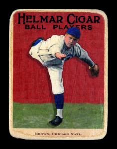Picture of Helmar Brewing Baseball Card of Mordecai BROWN (HOF), card number 49 from series E145-Helmar