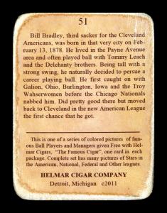 Picture, Helmar Brewing, E145-Helmar Card # 51, Bill Bradley, Throwing, Cleveland Indians