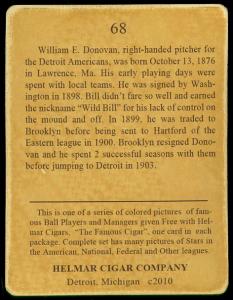 Picture, Helmar Brewing, E145-Helmar Card # 68, Bill Donovan, Throwing, Detroit Tigers