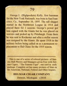 Picture, Helmar Brewing, E145-Helmar Card # 79, George KELLY (HOF), Standing, New York Giants