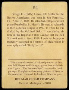 Picture, Helmar Brewing, E145-Helmar Card # 84, Duffy Lewis, Swinging, Boston Red Sox
